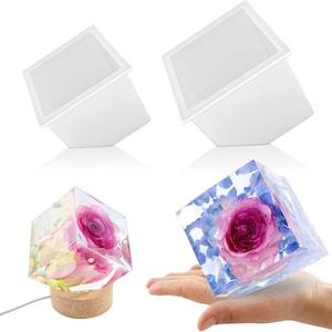 3D Irregular Bevel Cube Resin Molds for Flowers Preservation, Pictures Frame, DIY Resin Art Gift Home Décor, or Candle/Soap (Only mold)