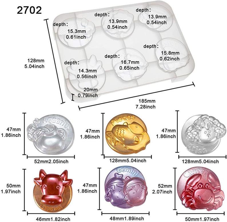 Craftymemorygifts Zodiac Signs Resin Mold Etsy