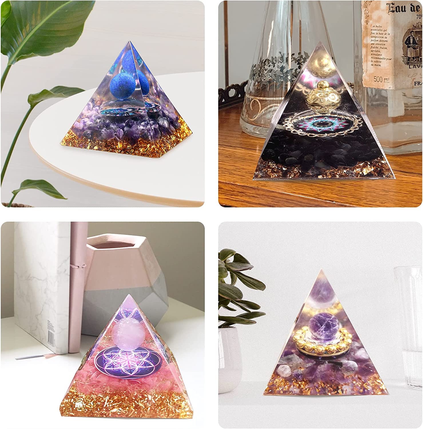 Super Large Clear Silicone Pyramid Molds for Resin, 6'' Inner