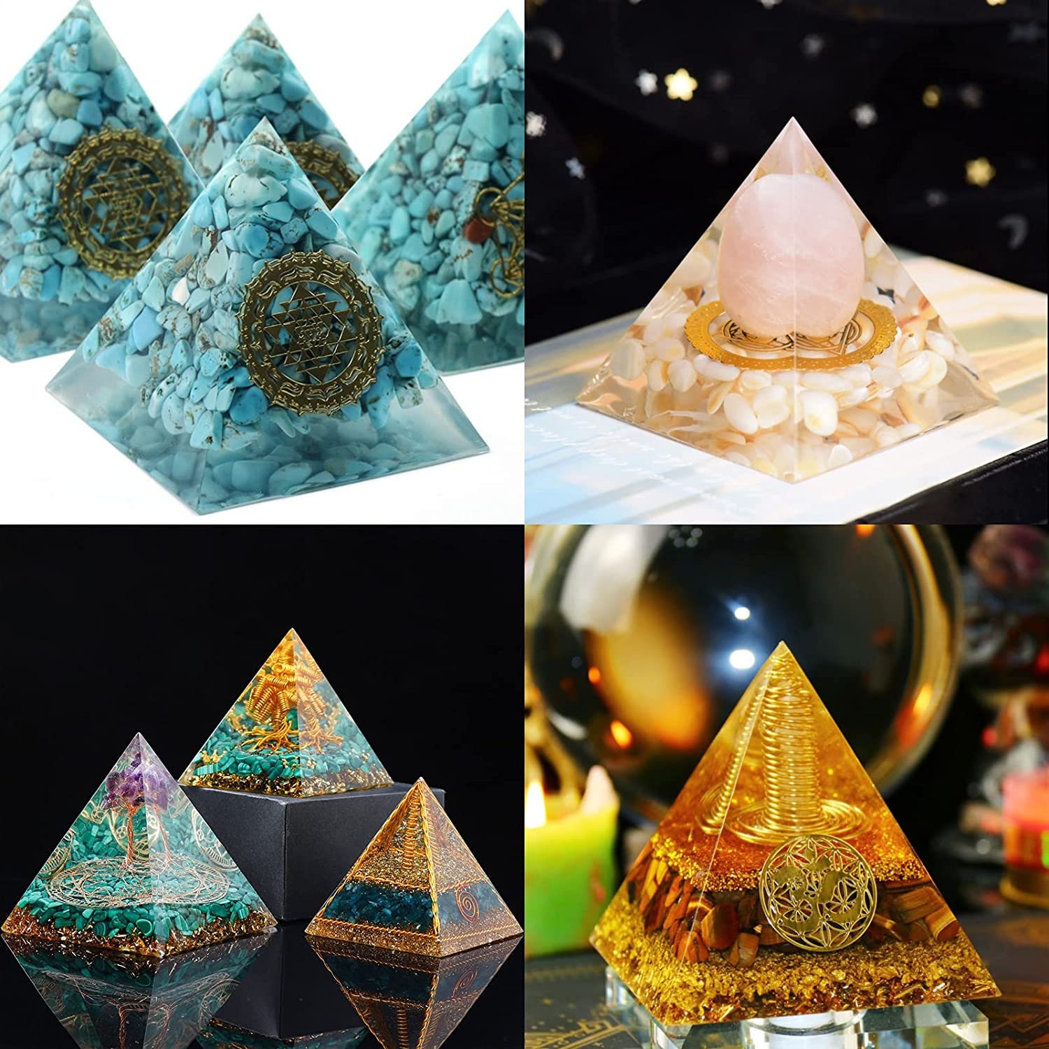 3 PCS Clear Pyramid Molds for Resin, 3Pcs 4.7''6''7.5'' Inner