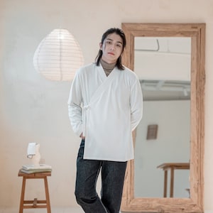 Hanbok Warm Top Shirt Jacket Cardigan Jeogori for Men, Korean Modern Hanbok Daily Casual Party Outwear, Modernized Daily Hanbok Cardigan