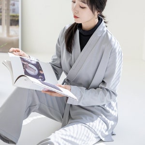 Hanbok Top Jacket Cardigan Jeogori for Men & Women, Korean Modern Hanbok Daily Casual Party Outwear, Modernized Daily Hanbok Cardigan Gray