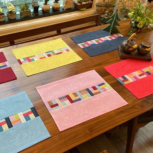 Ramie Korean Patchwork Placemat/ Table Mat/ Korean Traditional Jogakbo