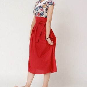 Hanbok Women Elastic Waistband Skirt, Korean Modern Hanbok Skirt Casual Party Dress Clothing for Women, Korean Modernized Daily Hanbok Skirt