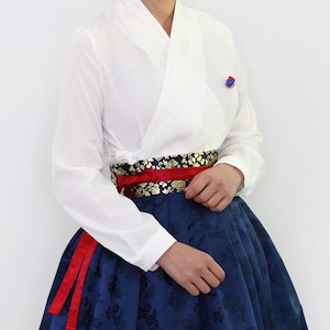 Hanbok Frauen Bluse Jeogori Top, koreanische moderne Hanbok Casual Party Kleid Kleidung für Frauen, modernisiertes tägliches Hanbok Shirt weiße Farbe