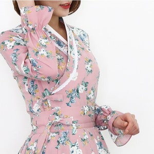 Hanbok Women Blouse Jeogori Top, Korean Modern Hanbok Casual Party Dress Clothing for Women, Flower Pattern Modernized Daily Hanbok Top