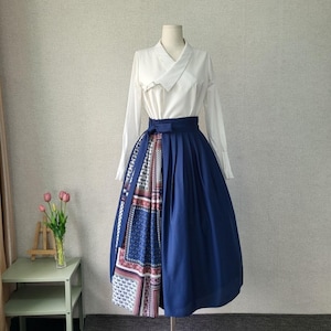 Hanbok Women Wrap Skirt, Beautiful Korean Modern Hanbok Casual Party Dress Clothing for Women, Korean Modernized Daily Hanbok Skirt