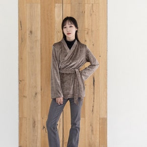 Hanbok Jacket Velvet Durumagi for Women, Korean Modern Hanbok Daily Casual Party Outwear Cardigan for Women