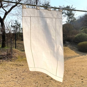 Ramie Korean Patchwork Curtain/ Korea Traditional Jogakbo Curtain, Korean fabric Art Jogakbo, Window decoration, Window treatment decoration