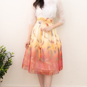 Hanbok Women Gradation Layered Wrap Skirt, Korean Modern Hanbok Casual Party Dress Clothing, Korean Modernized Daily Hanbok Skirt