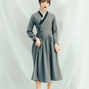 Hanbok Women Dress Korean Modern Hanbok Wrap Style Dress Korea