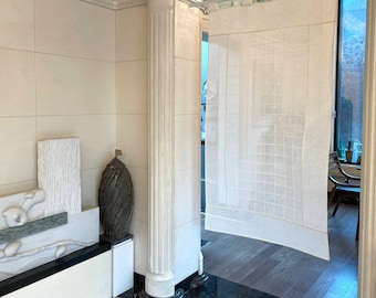 Ramie Korean Patchwork Curtain/ Korea Traditional Jogakbo Curtain, Korean fabric Art Jogakbo, Window decoration, Window treatment decoration