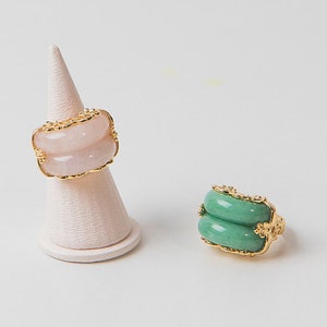 Jade Twin Ring, Korean Traditional Hanbok Accessory, Adjustable Design Jade Ring