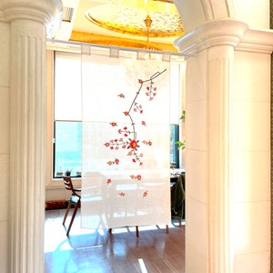 koreanischer Stickerei-Hanfvorhang / Korea traditionelle Wanddeko, koreanischer Stoff-Kunst-Türvorhang, Fensterdekoration, Fensterbehandlungsdekoration