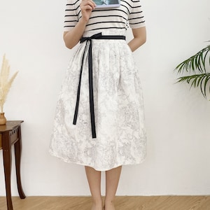 Hanbok Women Wrap Skirt, Beautiful Korean Modern Hanbok Casual Party Dress for Women, Modernized Daily Hanbok Skirt