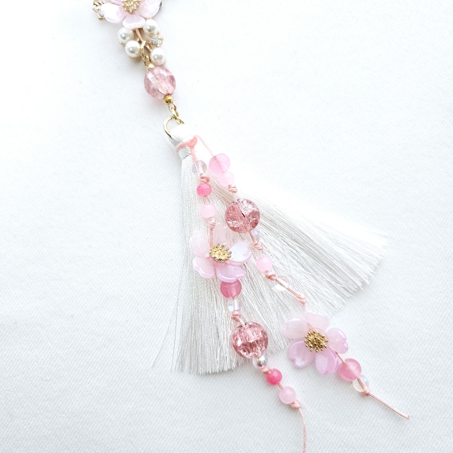 Cherry Blossom Keychain Norigae, Beautiful Korean Traditional
