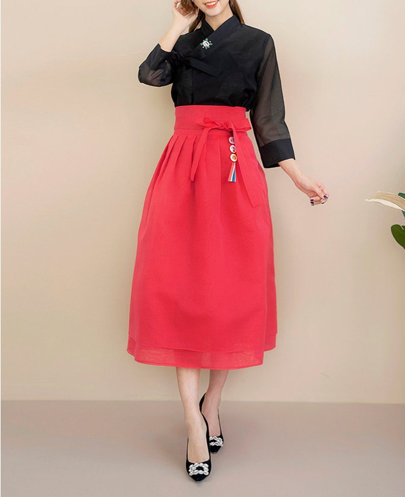 Hanbok Women Elastic Waistband Skirt, Korean Modern Hanbok Skirt Casual  Party Dress Clothing for Women, Modernized Daily Hanbok Ramie Skirt -  www.mvdsport.uy
