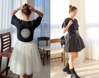 Hanbok Short Sleeve Cropped Jeogori Blouse, Korean Modern Hanbok Top Jacket Casual Party Clothing, Modernized Daily Hanbok Summer Shirt