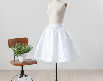 Hanbok Petticoat for Women, Beautiful Korea Traditional Dress Hanbok Inner Skirt Petticoat, White Inner Hanbok Skirt