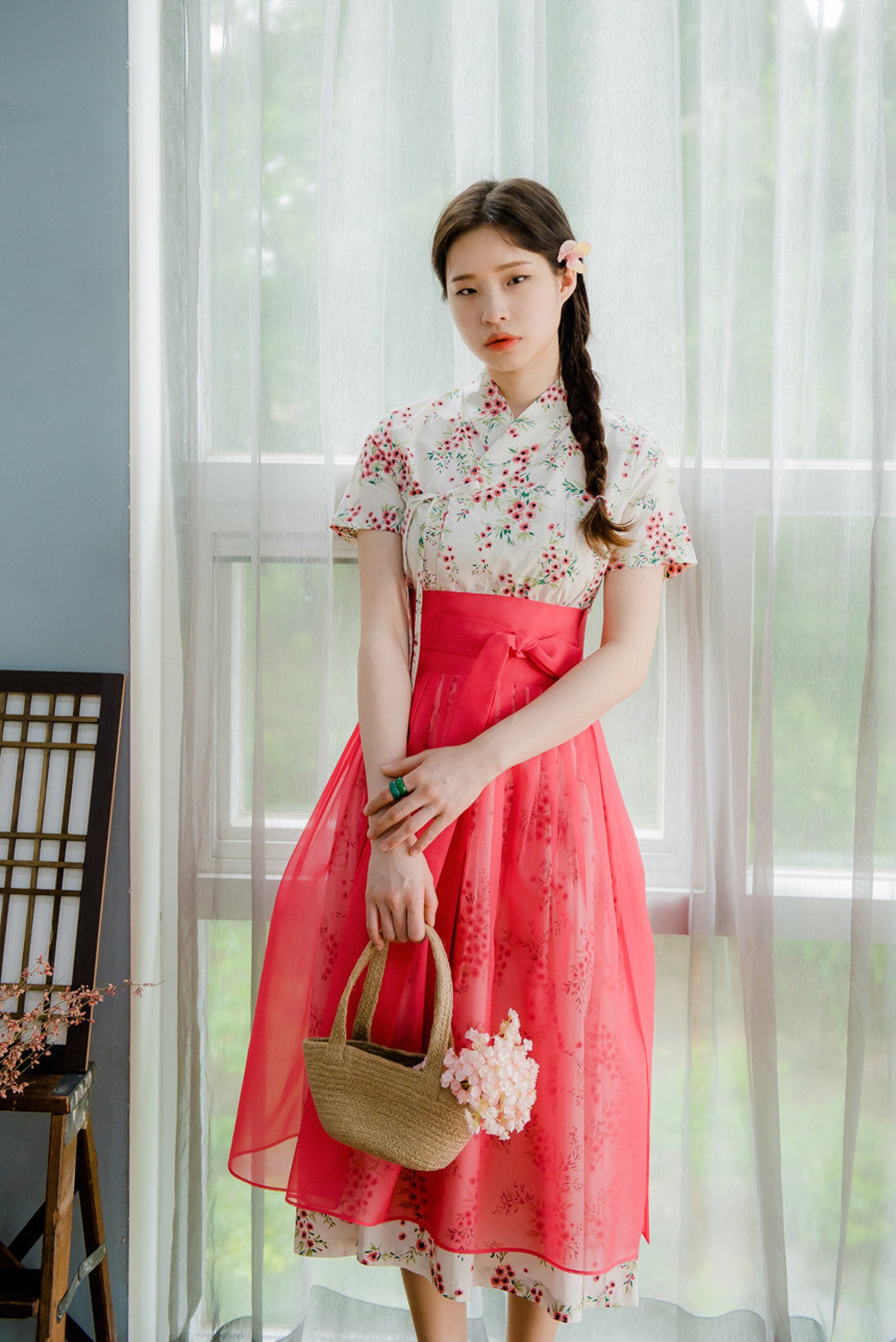 Hanbok Women Dress Korean Modern Hanbok Wrap Style Midi | Etsy