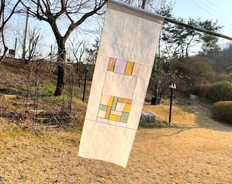 ラミーの韓国パッチワークカーテン／韓国伝統のチョガッポシェード、韓国の布地アートチョガッポ、壁飾り、窓装飾