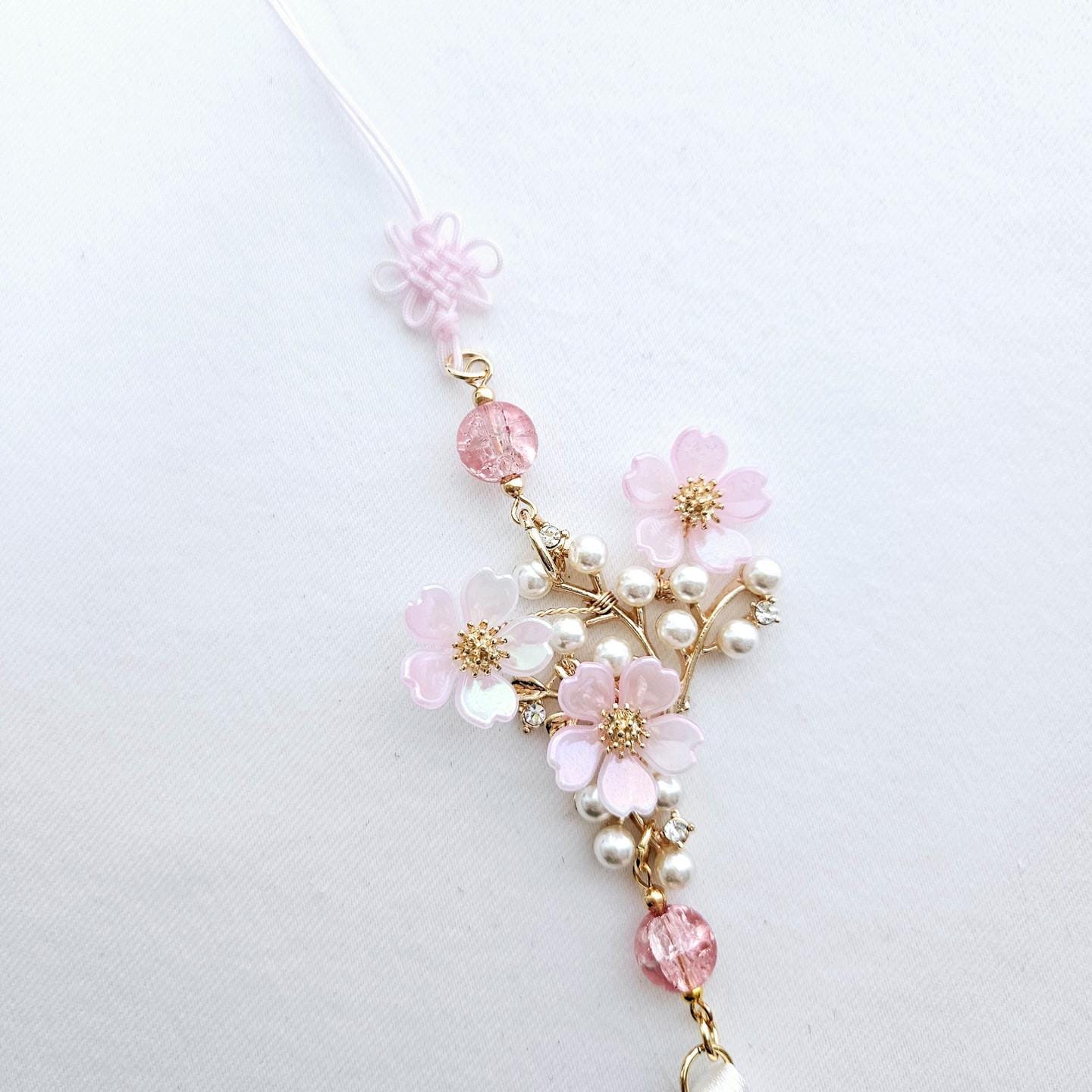 Cherry Blossom Keychain Norigae, Beautiful Korean Traditional