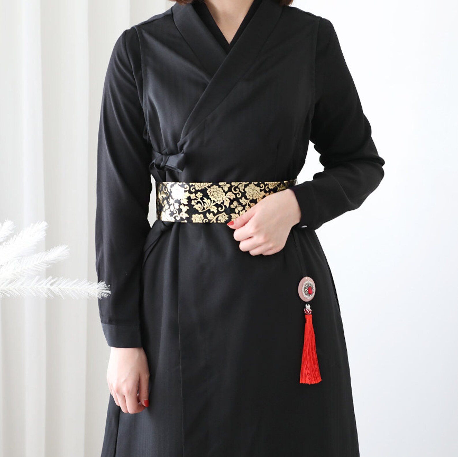 Hanbok Belt Gold Foil Print Korean Traditional Hanbok Belt Etsy