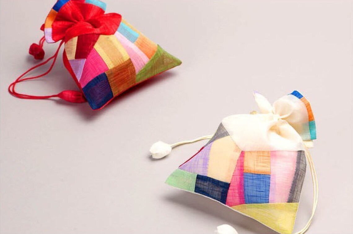 Ramie Korean Patchwork Pouch Bag/ Korean Traditional Lucky Etsy