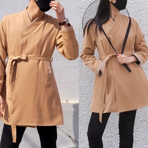 Hanbok Jacket Durumagi for Men / Women, Korean Modern Hanbok K-Pop Fashion Daily Casual Party Outwear Long Sleeve Open Coat for Unisex