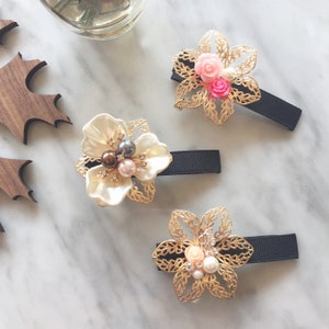 Hanbok Hair Clip, Korean Traditional Hanbok Hair Pin a Gold Flower Hair Accessory, Beautiful Decorative Ornament Hair Piece