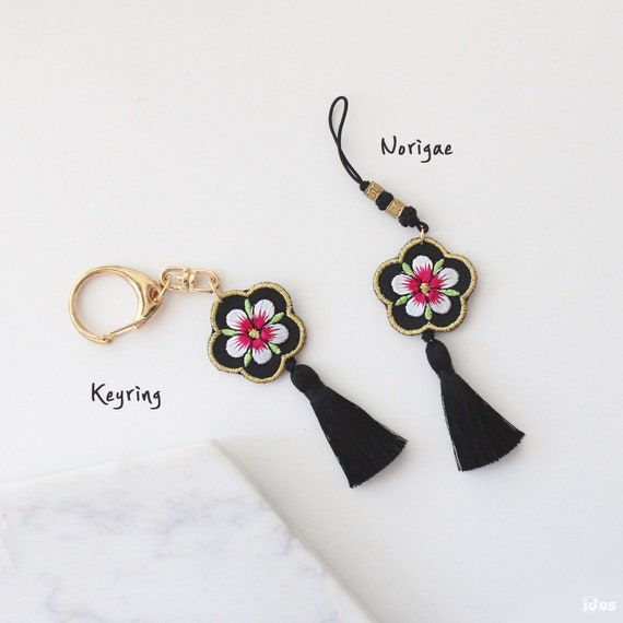 Rose of Sharon Keychain Norigae, Beautiful Korean Traditional