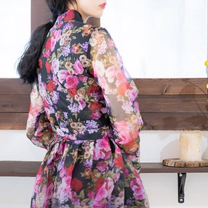 Hanbok Women Dress Korean Modern Hanbok Wrap Style Floral - Etsy