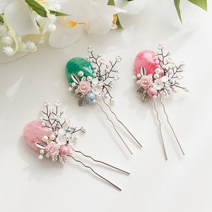 Hanbok Hairpin, Korean Traditional Hanbok Hair Pin Flower Hair Stick Accessory, Decorative Flower Ornament Hair Piece for Women