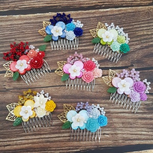 Hanbok Bouquet Hairpin, Korean Traditional Hanbok Hair Pin Accessory, Decorative Flower Ornament Hair Piece for Women