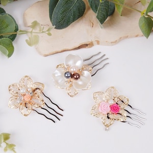 Hanbok Hairpin, Korean Traditional Hanbok Hair Pin Accessory, Decorative Gold Flower Ornament Hair Piece for Women