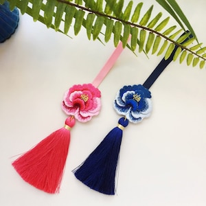 Norigae, Beautiful Korean Traditional Hanbok Accessory, Peony Ornament Tassel Norigae, Korea Traditional Tassel