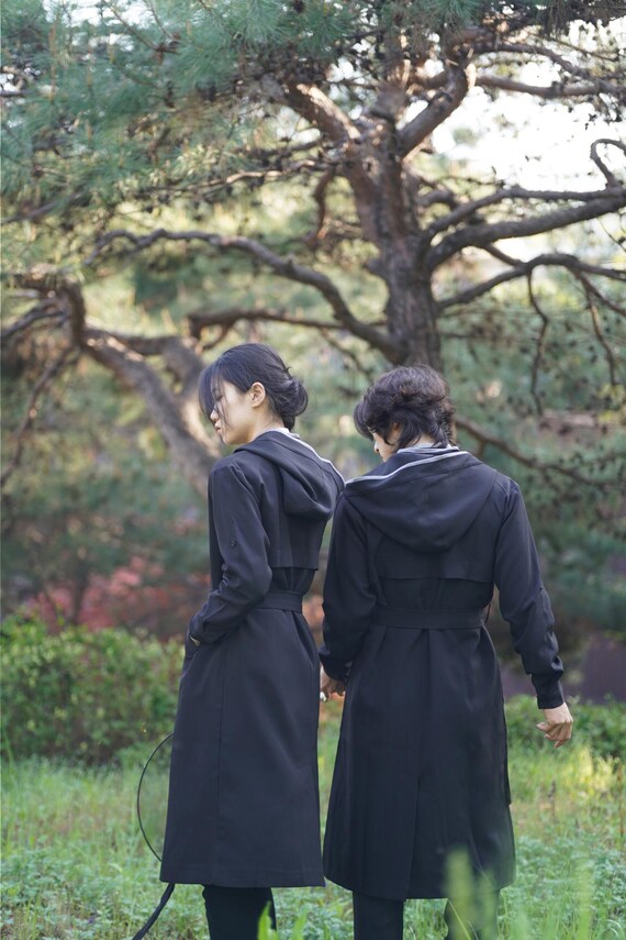 女性用フード付き韓服ドゥルマギジャケット、ベルト付き韓国モダン韓服
