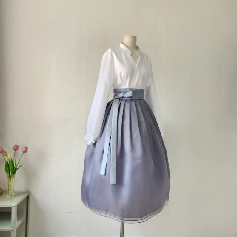 Blue Hangul Wrap Skirt