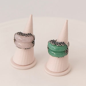 Jade Twin Ring, Korean Traditional Hanbok Accessory, Adjustable Design Jade Ring