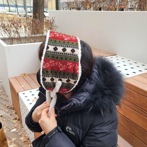 BOLKKI, Korean Traditional Earmuffs / Neck Warmer, Patterned