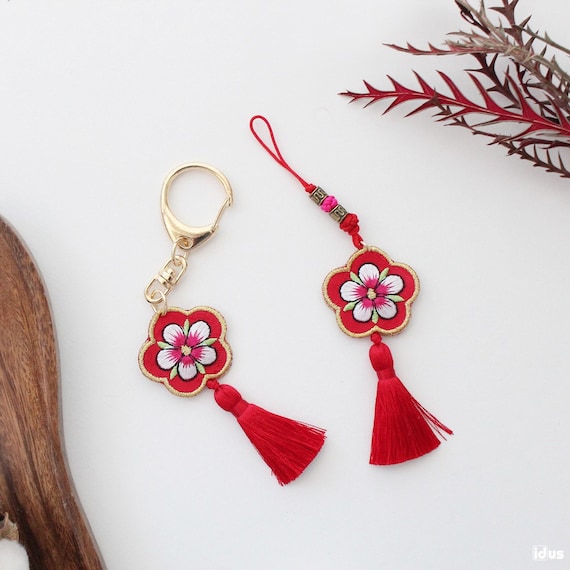Rose of Sharon Keychain Norigae, Beautiful Korean Traditional