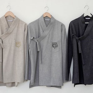 Hanbok Shirt for Men, Korean Modern Hanbok Top Jacket Casual Party Clothing, Modernized Daily Hanbok Shirt