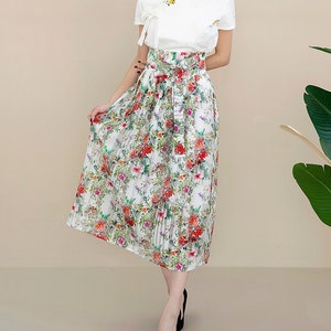 Hanbok Women Elastic Waistband Skirt, Korean Modern Hanbok Skirt Casual Party Dress Clothing for Women, Modernized Daily Hanbok Skirt