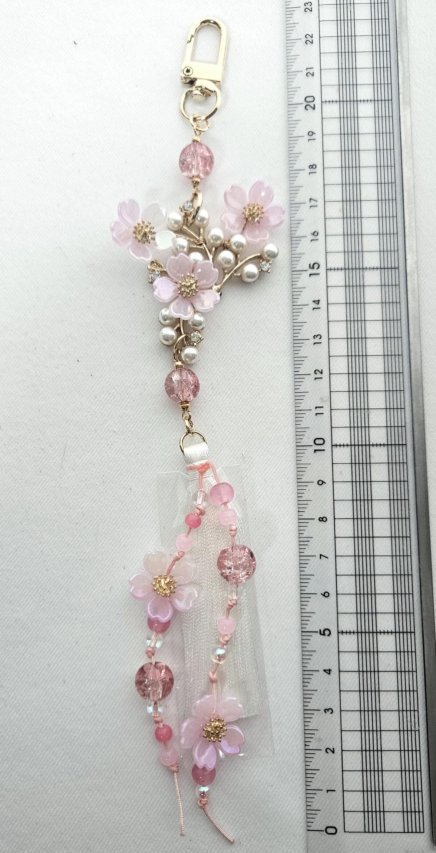 Cherry Blossom Keychain Norigae, Beautiful Korean Traditional