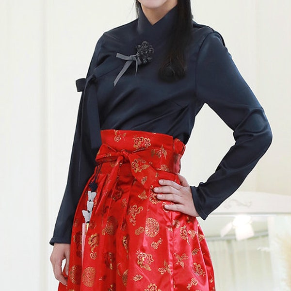 Hanbok Women Blouse Jeogori Top, Korean Modern Hanbok Casual Party Dress Clothing for Women, Modernized Daily Hanbok Shirt
