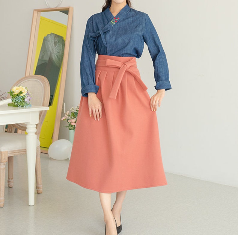 Hanbok Women Wool Skirt Korean Modern Hanbok Wool Skirt - Etsy