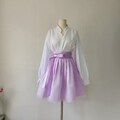 Hanbok Women Wrap Mini Skirt, Beautiful Korean Modern Hanbok Casual Party Dress Clothing, Korean Modernized Daily Hanbok Mini Skirt product logo