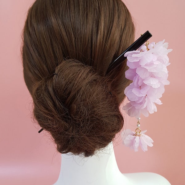 Binyeo, Coréen Traditionnel & Moderne Hanbok Hair Pin Hair Stick Accessoire, Décoratif Blossom Ornament Hair Piece pour Femmes / Violet Clair