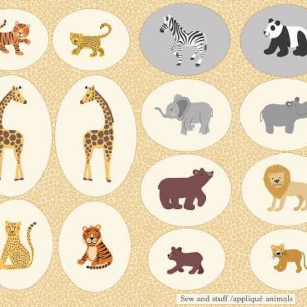 Small Things Wild Animal - Wild Animals Cut Out Digital Panel - Lewis and Irene