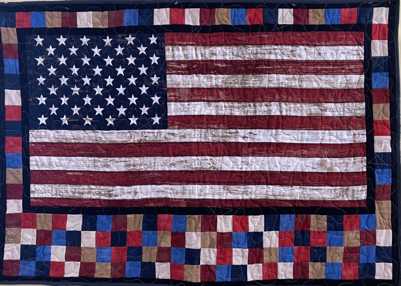 Finished American Flag Wall Hanging/quilt 34 X 50 Etsy